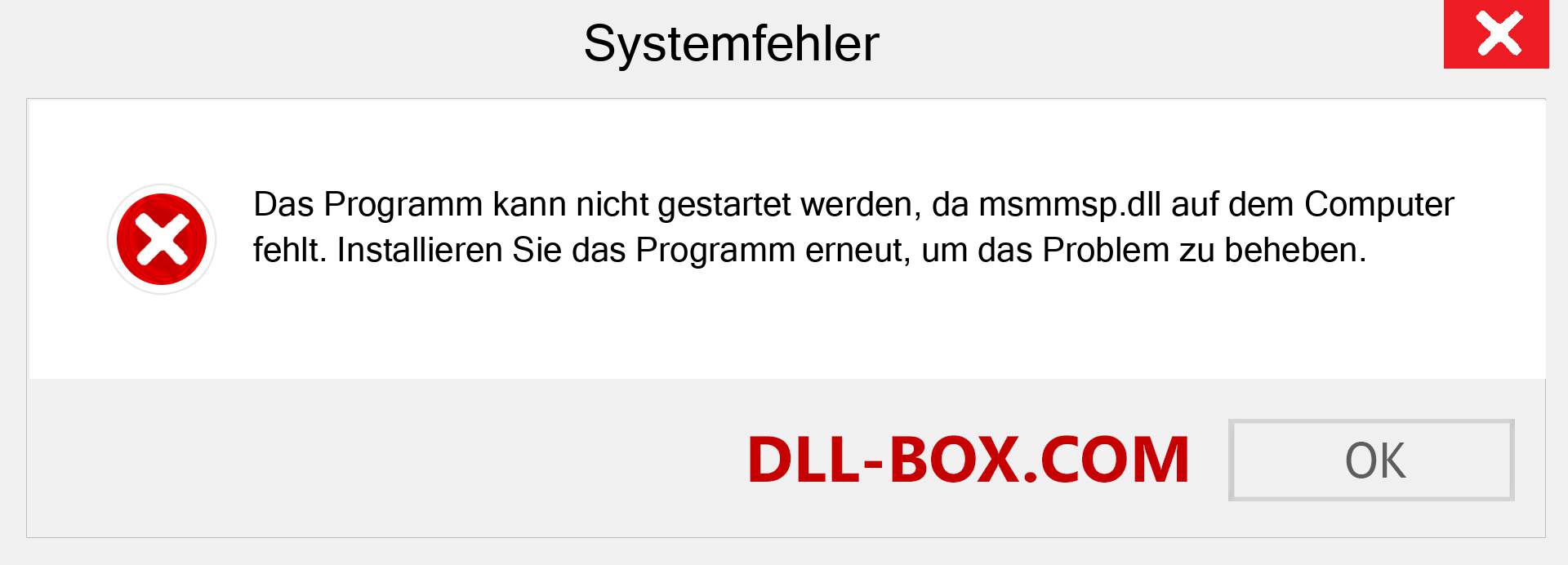 msmmsp.dll-Datei fehlt?. Download für Windows 7, 8, 10 - Fix msmmsp dll Missing Error unter Windows, Fotos, Bildern